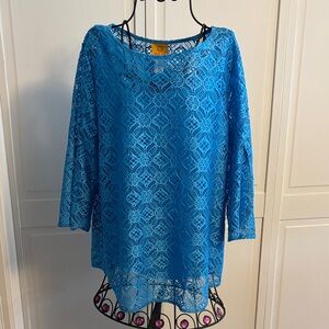 Ruby Rd. Vibrant Blue Lace Blouse